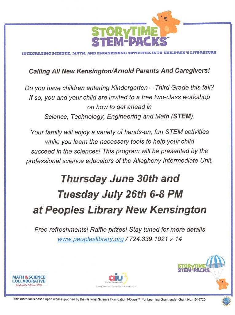 STEM for families June 30 and July 26